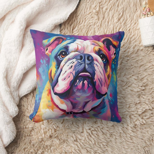 Almofada Colorida Bulldog (Cobertor)