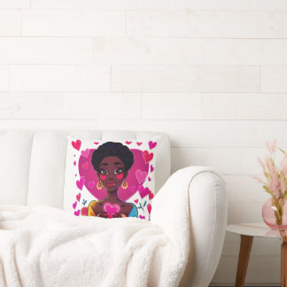 Almofada Colorida de Arte de Menina – Decoração de
