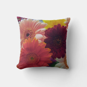 Almofada Colorida Gerbera Daisy Flowers Travesseiros decora