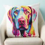 Almofada Colorida Labrador Retriever - Sobrelocutor de Cães<br><div class="desc">Apresentando nosso Travesseiro Labrador Retriever, a adição perfeita a qualquer coleção de decorações caseiras de qualquer amante de cachorro. Disponível em laboratórios de preto, amarelo ou chocolate, este travesseiro apresenta impressões coloridas em uma pata retrô, porém moderna. Projetado para amantes de labrador, criadores, mães de cães e pais, este travesseiro...</div>