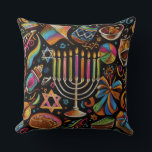 Almofada Colorida Motifs Hanukkah Menorah<br><div class="desc">Colorida Motifs Hanukkah Menorah</div>