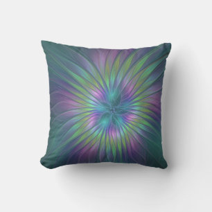 Almofada Colorida Shiny Fantasy Flor Abstrato Arte Fractal