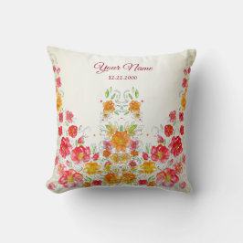 Almofada Colorido Casamento Floral Rosa Amarelo Vermelho Fe
