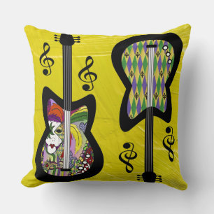 Almofada Colorido Mardi Gras Guitars