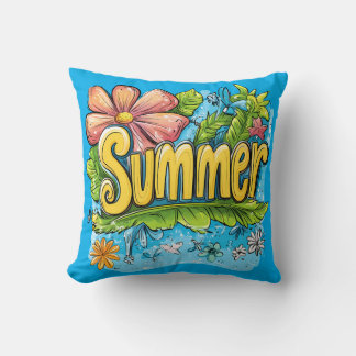 Almofada Colorido Travesseiro Decorativo Tropical de "Verão