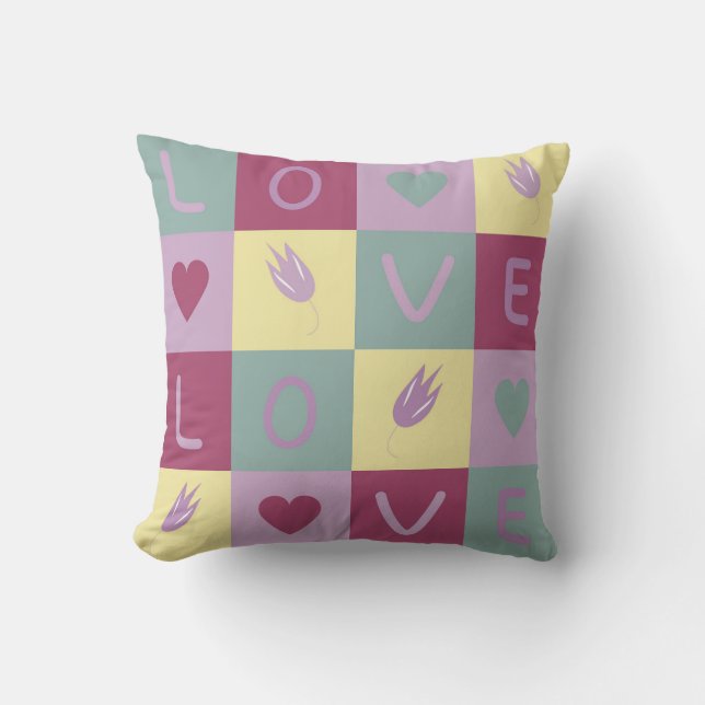 Almofada colourful love pattern (Frente)