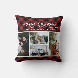 Almofada Coluna de Natal Rustic Red Black Buffalo