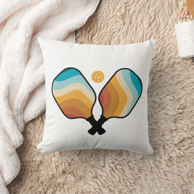 Almofada Colunas e Bola de Picleball Retro (Cobertor)