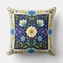 Almofada com design floral moderno com borda.