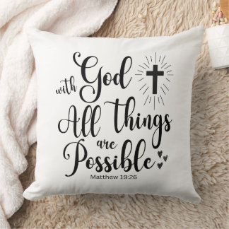 Almofada Com Deus, todas as coisas são possíveis - Matthew