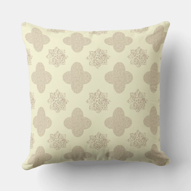 Almofada com Estampa Floral Marrom Arabesco (Verso)