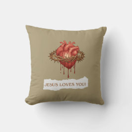 Almofada com frase motivational "Jesus Ama Você"