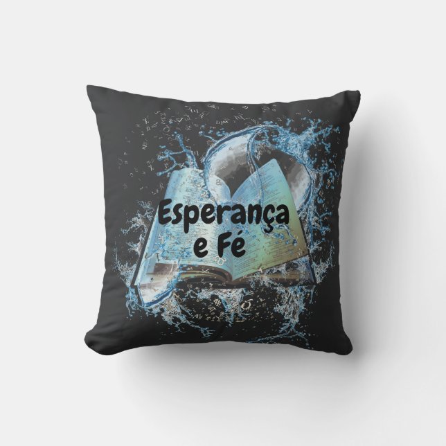 Almofada com Livro e Splash de Água (Frente)