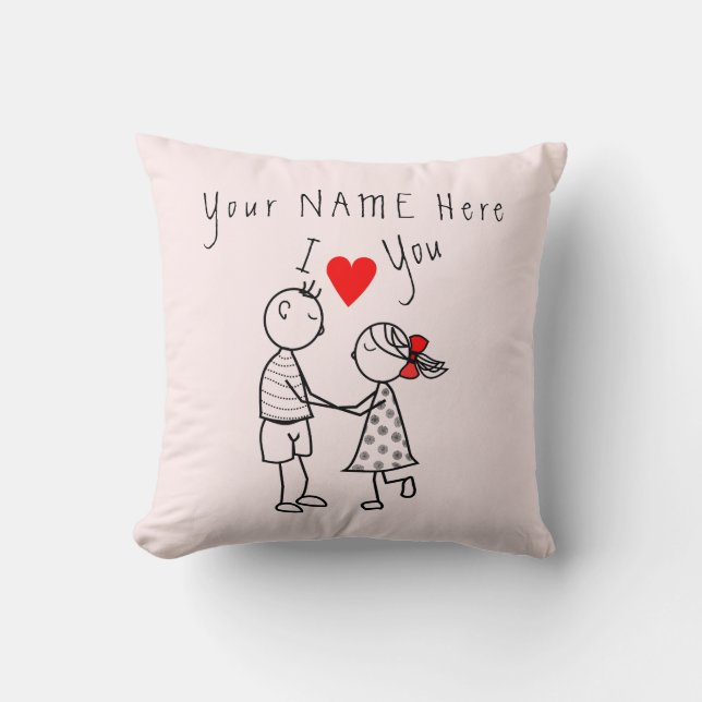 Almofada com Nome Personalizado Casal Amor (Frente)