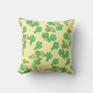 Almofada com padrão de cacto verde funky