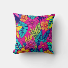 Almofada com vibrante desenho floral