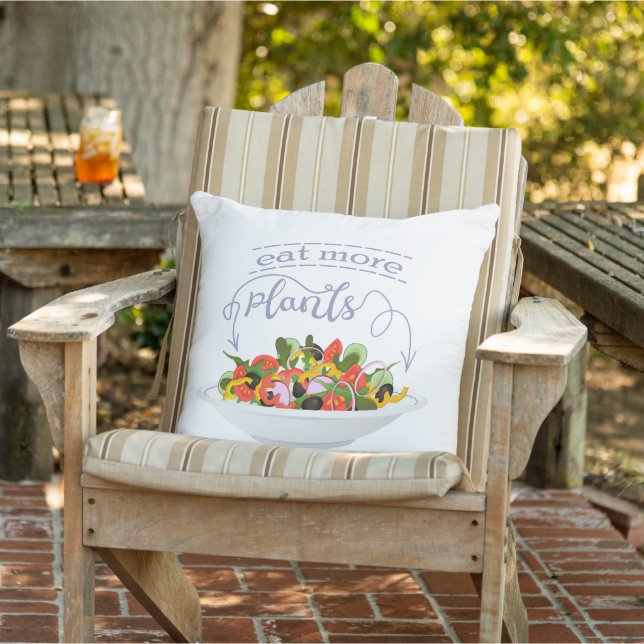 Almofada Coma mais plantas com cartazes de motivação de sal (Cadeira)
