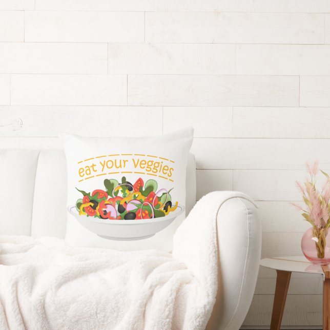 Almofada Coma seus vegetais Cite salada fresca misturar tig (Sofá)
