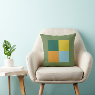 Almofada Combinação Laranja Verde Amarelo Verde Mudado