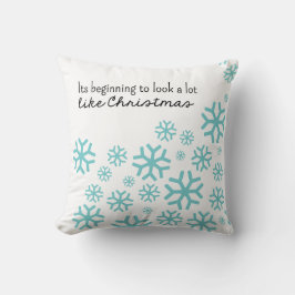 Almofada Começo olhar muito como o Natal | branco/azul