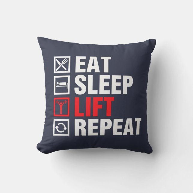 Almofada Comer Dormir Levantar Repetir (Frente)