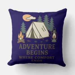 Almofada Comfort Ends | Rustic Camping Quote Throw Pillow