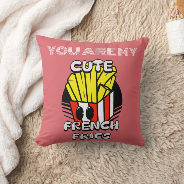 Almofada Comida, Fritas Francesas Bonitas, Personalizar Pre (Cobertor)