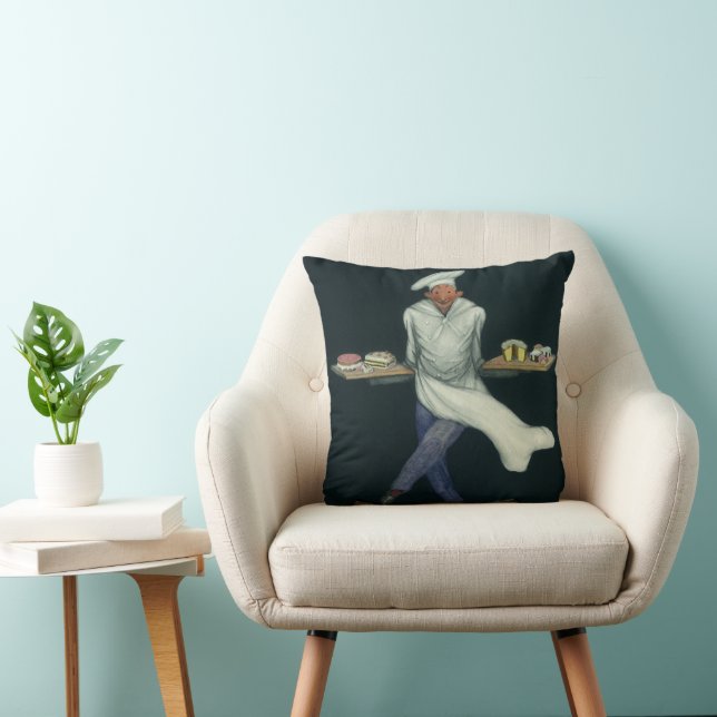 Almofada Comidas de vindima, padeiro com pastelaria (Cadeira)