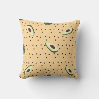 Almofada Comidas saudáveis. Padrão abacado sem costura, aba