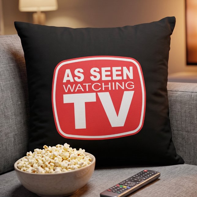 Almofada Como Visto Assistindo TV Humor | Presente Divertid (Criador carregado)