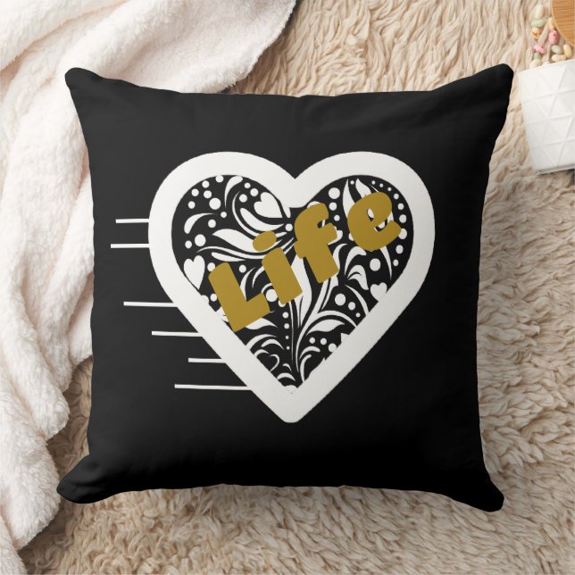 Almofada Cômoda Preta com Citação sobre Vida da Poeta Adiel (Cobertor)