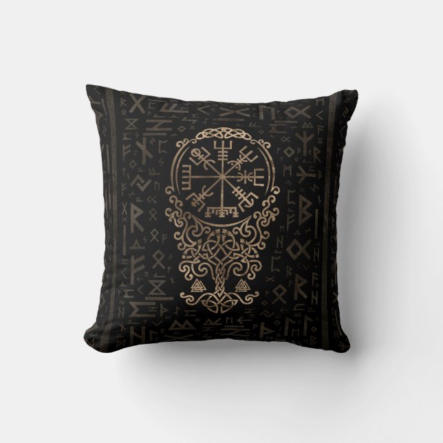 Almofada Compasso de Vegvisir - de Viking no teste padrão (Frente)