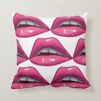 Almofada Composição cor-de-rosa dos lábios do pop art