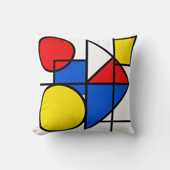 Almofada Composição de Cores Primárias de Mondrian (Frente)