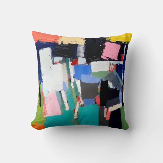 Almofada Composição de Obra de Arte Abstrata (Frente)