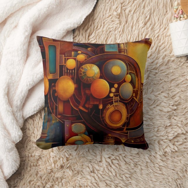 Almofada Composição de Orbe Mecânico Steampunk (Cobertor)