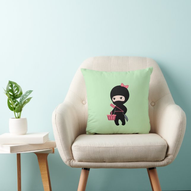 Almofada Comprando Ninja Girl em verde (Cadeira)