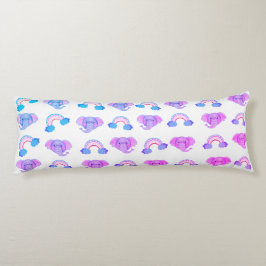 Almofada Comprida 2 Em 1 Rainbows & Elephant Head Body Pillow