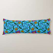 Abstrato Floral Body Pillow