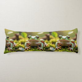 Almofada Comprida Adorable Green Frog Body Pillow