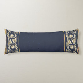 Almofada Comprida art nouveau, marinho azul, ouro, antiguidade, bell