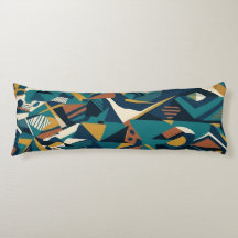 Arte Geométrica Abstrata Moderna - Laranja Teal Re
