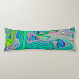 Almofada Comprida Arte líquida retrógrada com Abstrato colorida