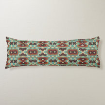 Beige Red Brown Aqua Blue Verde Arte Tribal Azul