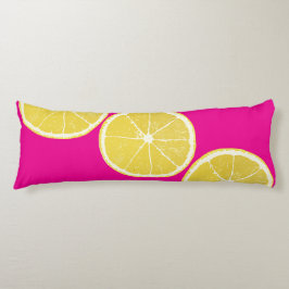 Almofada Comprida Bold Lemon Slice on Pink Body Pillow