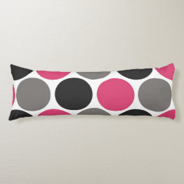 Almofada Comprida Bolinhas rosa e Cinza