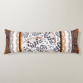 Almofada Comprida Castanho, ferrugem, animais negros imprime gráfico