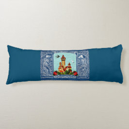 Almofada Comprida Colagem Vintage Retro com rendas e flores