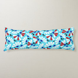 Almofada Comprida Coneflower Confetti sobre Azul Tropical
