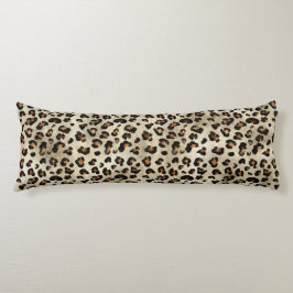 Almofada Comprida Estampa de Leopardo Guepardo Bege Marrom